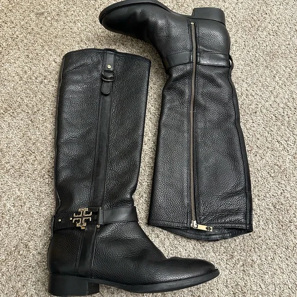 Tory Burch black leather boots - Picture 1 of 5